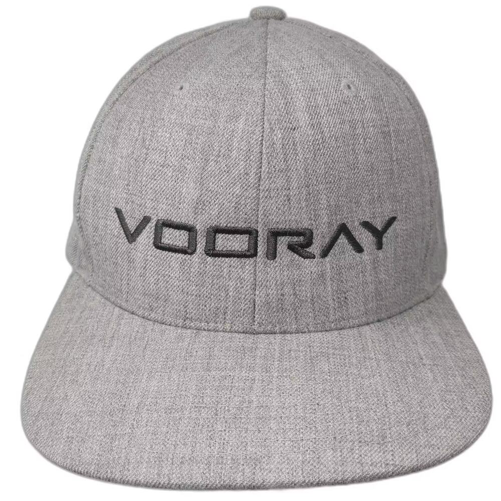 Vooray Snapback Gray Green Hat One Size Flat Brim Wool Blend Embroidered Logo